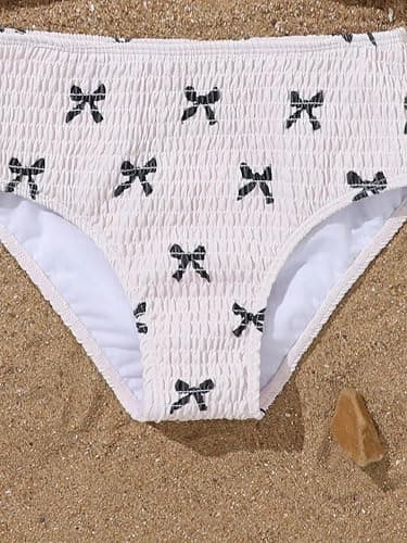 SEGT Girls Two Piece Swimsuit Bow Printed Bikini Set Adjustable Straps Swimwear High Waisted Bottom Bathing Suits thumbnail 7