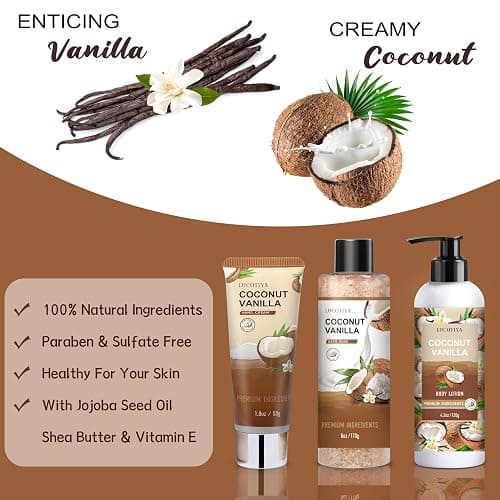 Gifts for Women, Birthday Gifts for Women, Bath and Body Gifts Set, Vanilla Coconut Spa Gift for Self Care,Thank you Relaxing Bath Sets for Mom, Grandma, Girlfriend, Sister, Friends thumbnail 4