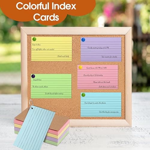 350 Pcs Index Cards With Ring, 3x5 Inches Flash Cards With Rings，Colored Heavy Notecards With Ring, Punched Lined Study Cards For School, College, Home, Office, Memory, To Do List (5 Colors) thumbnail 6
