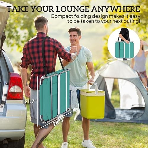 Outsunny Chaise Lounge Chair Outdoor with Face Arm Hole, 5-Position Reclining Face Down Tanning Chair with Carry Strap, Side Pocket, Portable Folding Bed Cot for Patio Beach Pool, Light Green thumbnail 7
