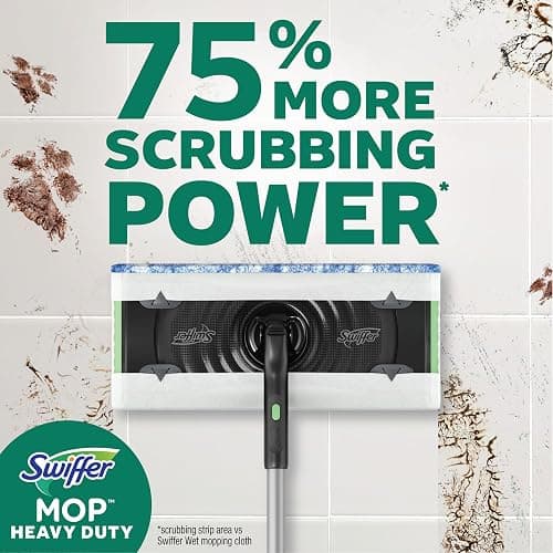 Swiffer Sweep & Mop Deluxe 2-in-1 Multi-Surface Kit for Floor Cleaning, Includes 1 Sweeper Device, 5 Dry Sweeping + 6 Wet Mopping Heavy Duty Cloths, Black thumbnail 6
