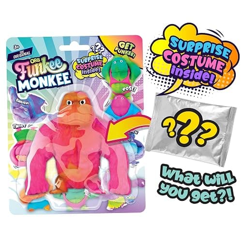 ORB Funkee Monkee Mega Surprise 3 Pack - These Funny Monkeys are Stretchy, Squishy, & Even Perfect to Squeeze for Stress Relief - Original Sensory/Fidget Collectible Toys for Kids and Adults thumbnail 3