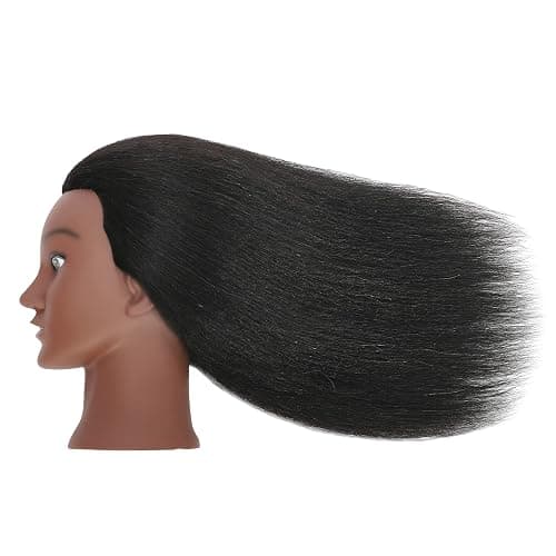TIANYOUHAIR Mannequin Head 100% Human Hair Cosmetology Manikin Doll Training Head with Stand for Hairdresser Practice Braiding Styling Coloring Bleaching Dyeing Cutting Updos Display thumbnail 7