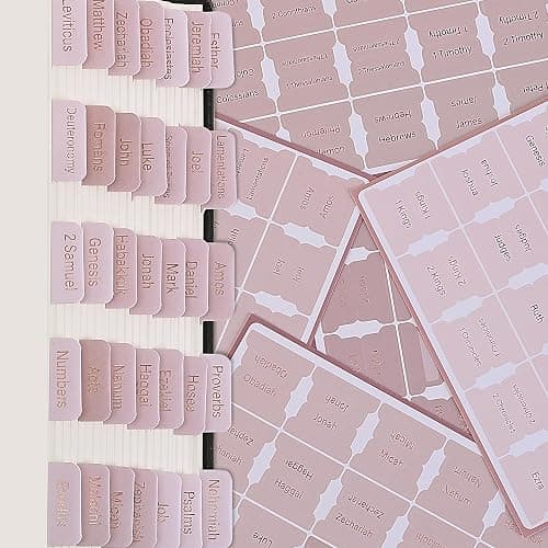 Mr. Pen- Bible Tabs, 75 Tabs, Pink Shades, Gold Foil Lettering | Laminated Bible Tabs for Women and Men, Bible Tabs for Study Bible, Bible Index Tabs, Bible Book Tabs, Bible Labels Tabs thumbnail 3