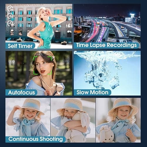 4K Digital Camera for Photography, 64MP Vlogging Camera for YouTube with 180° Flip Screen and Macro Function, 16X Zoom UHD Autofocus Video Camara with 32GB SD Card for Kids Teens Boys Girls thumbnail 9