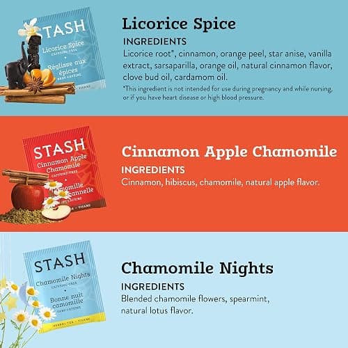 Stash Tea Soothing Herbal Tea 6 Flavor Variety Pack, 6 Boxes With 18-20 Tea Bags Each thumbnail 3