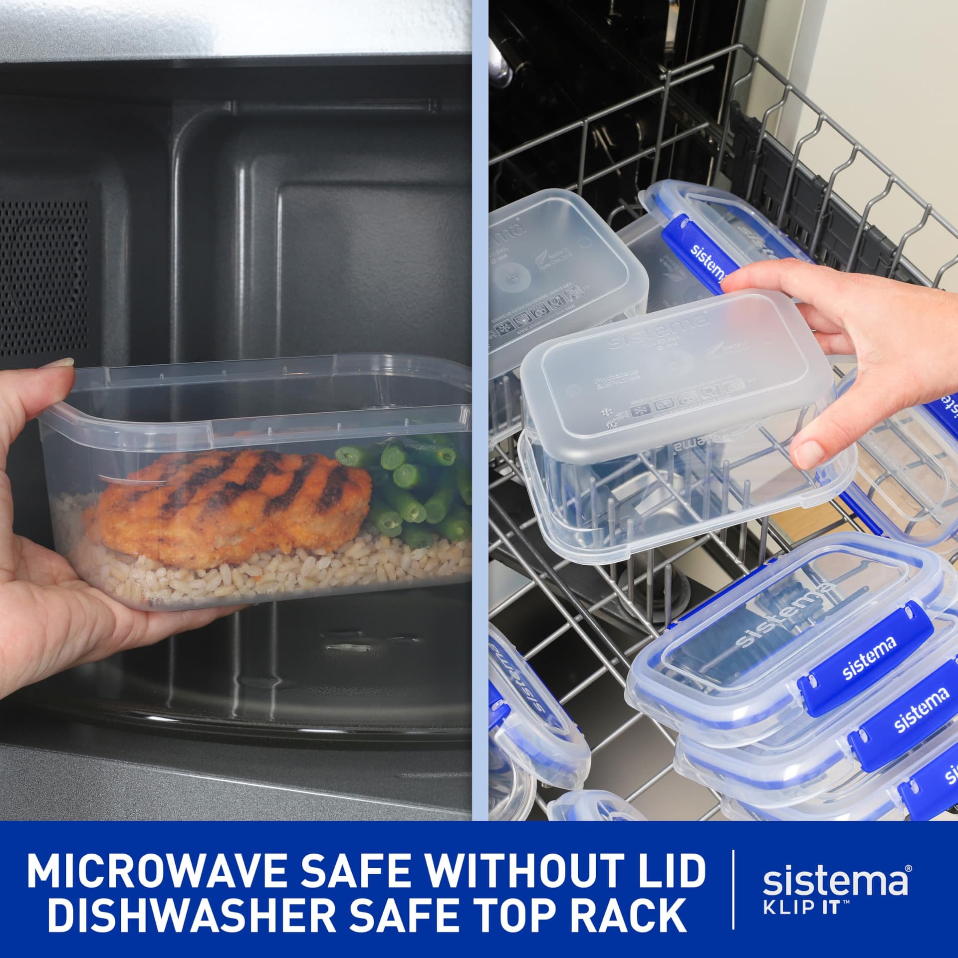 Sistema KLIP IT Food Storage Containers | Airtight & Stackable Meal Prep Containers with Lids | School Lunch Boxes & Snack Boxes | BPA-Free | 18 Count (9 Containers & Lids) thumbnail 5