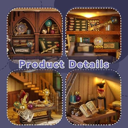 Flever Dollhouse Miniature DIY House Kit Creative Room with Furniture for Romantic Valentine's Gift (Magic Store) thumbnail 7