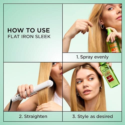 Garnier Fructis Style Flat Iron Perfector Straightening Mist for Heat Protection, Argan Oil, 6.0 Fl Oz, 3 Count (Packaging May Vary) thumbnail 5