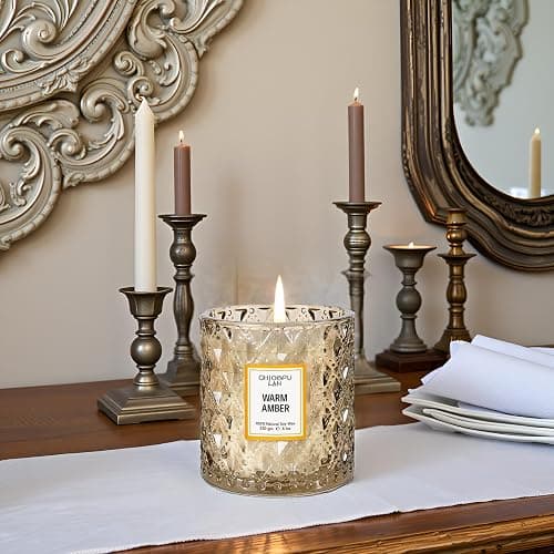 Chloefu LAN Amber Candles, Luxury Candle for Home Scented, Long Burning Time, Holiday Gifts, All Natural Soy Wax Decorative Candles, Scented Candle Gifts for Men&Women, 8.1oz thumbnail 5