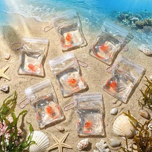 Meooeck 12 Pcs Stress Relief Cute and Fun Animal Toys for Birthday Party Christmas Stocking Stuffer Supplies Favors and Decorations for Boys and Girls(Orange,Goldfish) thumbnail 2