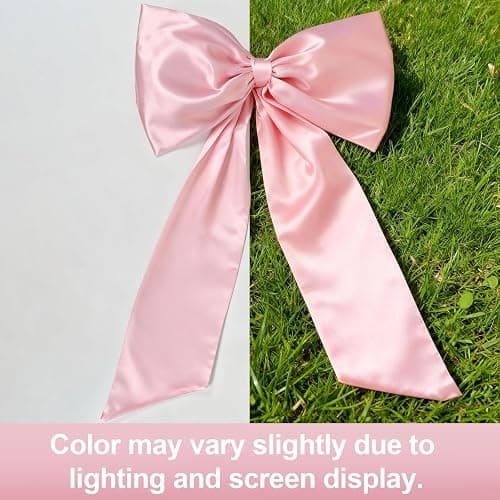 Large Pink Bow for Coquette Room Decor, 40x24 In Satin Ribbon Tie Coquette Birthday Decorations, Giant Pastel Pink Hanging Wall Decor for Ballerina Girl Just Want to Be One (Internal Stability Layer) thumbnail 7