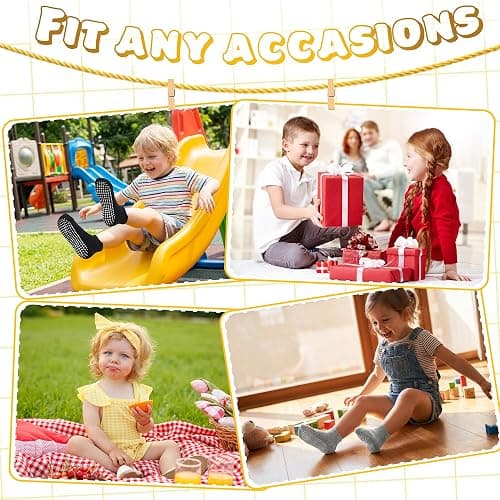 GRPSKCOS Non Slip Toddler Socks 15 Pairs Toddler Grip Anti Skid Low Cut Socks for 1-7 Years Boys Girls thumbnail 2