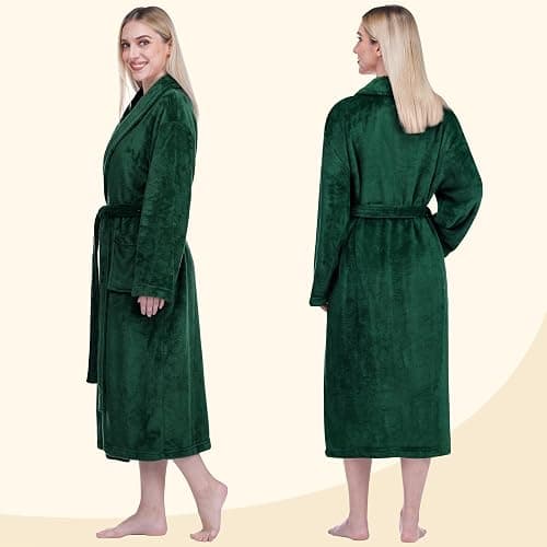 PAVILIA Womens Robe Fleece Plush Soft, Fluffy Fuzzy Cozy Warm Bathrobe, Shower Spa House Long Robe for Women thumbnail 3