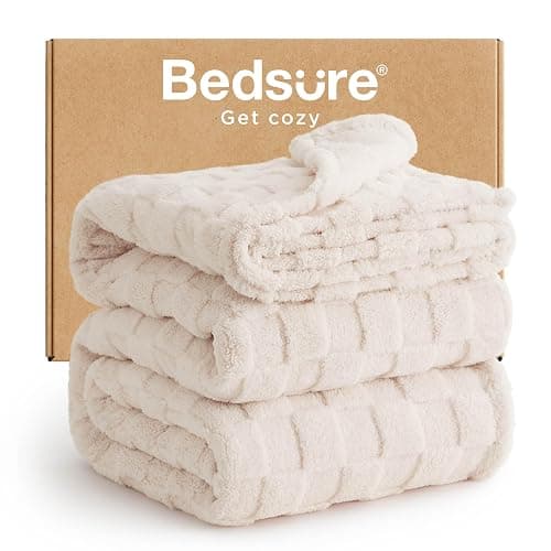 Bedsure GentleSoft Full Size Blankets for Bed - Super Soft Cozy Fleece Blanket for Kids Girls, Large Fuzzy Throws for Bedroom Decor, Cream, 84x90 Inches - Image 1