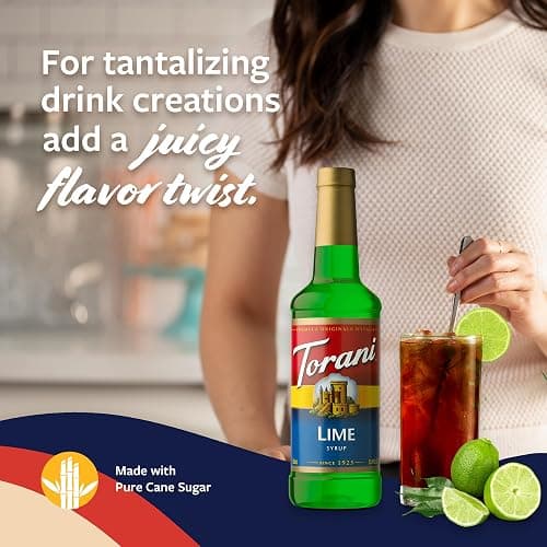 Torani Syrup, Lime Flavoring for Drinks, Pump Included, 25.4 Fl Oz | Sweeten & Add Dazzling Flavor to Dirty Sodas, Iced Tea, Lemonade, Italian Sodas | Made with Pure Cane Sugar thumbnail 4