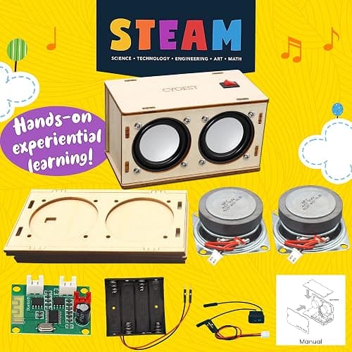 STEM Projects for Kids & Adults Build Your Own Bluetooth Speaker - Science Experiment Electronics Kit | Beginner's Starter DIY Set,STEM Gifts for Teenage Girls + Boys Ages 10 and Up (Dual Speakers) thumbnail 6