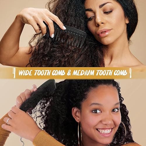 SalonSilk Professional Combs Set for Natural Black Curly Hair for Ladies thumbnail 2