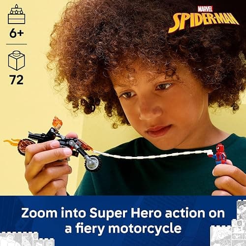LEGO Marvel Spider-Man vs. Ghost Rider Motorcycle Building Toy for Boys & Girls, Ages 6+ - Super Hero & Villain Playset W/2 Marvel Minifigures - Gift Idea for Kids & Fans - 76335 thumbnail 2