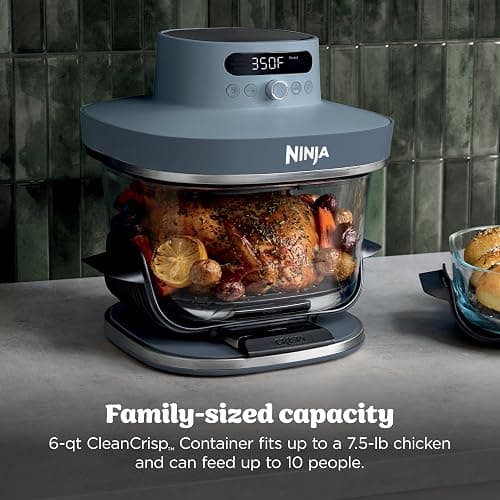 Ninja Crispi Pro 6-in-1 Glass Air Fryer | 6qt & 2.5qt Glass Containers with Storage Lids | Non-Toxic | Meal Prep, Microwave, Freezer & Dishwasher Safe | Air Fry, Bake & More | Cyberspace | AS101CY thumbnail 6