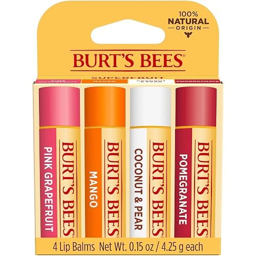 Burt's Bees Lip Balm - Pink Grapefruit, Mango, Coconut & Pear, and Pomegranate Pack, Lip Moisturizer With Beeswax, Tint-Free, Natural Origin Conditioning Treatment, 4 Tubes, 0.15 oz. thumbnail 12