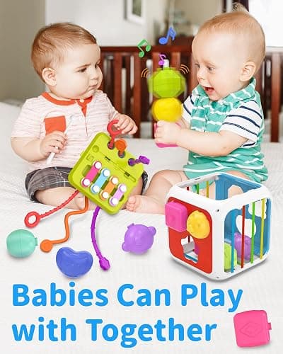 kecristv Montessori Toys for Toddler Girls Boys, Baby Sorter Learning Sensory Activity Cube, Toddler Girl Boy Birthday Gifts, Baby Toys 18+ Months thumbnail 5