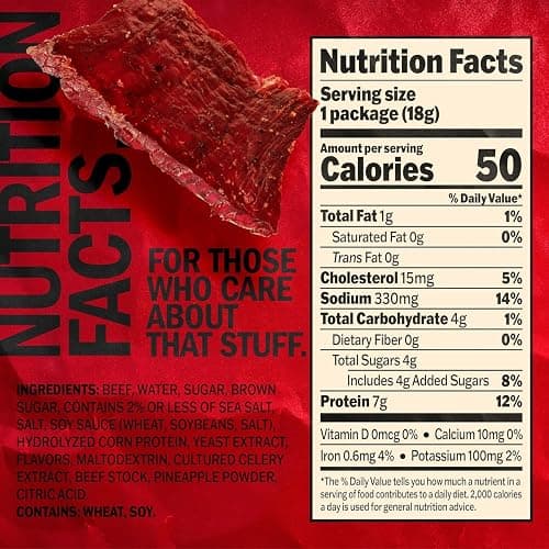 Jack Link's Beef Jerky Multipack - Original - Made with 100% Real Beef - Ready to Eat Real Meat Protein Snacks - 7g Protein per Serving - 0.625 oz Bags (20 Pack) thumbnail 2