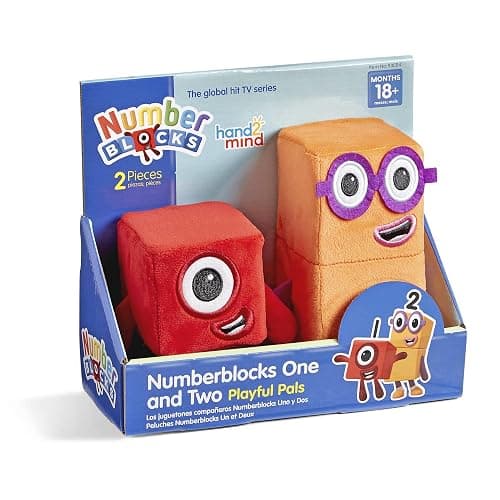 hand2mind Numberblocks One & Two Playful Pals Plush, Numbers for Toddlers, Preschool Math Learning Toys, Stuffed Animal Plushies, Counting Blocks Stuffies, Kids Birthday Gifts, Easter Basket Stuffers - Toys - Image 1