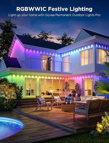 Govee Permanent Outdoor Lights Pro, 200ft with 120 RGBIC LED Lights for Daily and Accent Lighting, 75 Scene Modes for Outdoor Decor, IP67 Waterproof, Works with Alexa, Google Assistant, Matter, White thumbnail 3