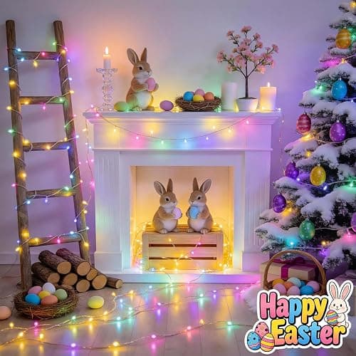 LitHome Led Christmas Fairy Lights Plug in, 200LED 66FT Color Changing Fairy Lights with Remote, 9 Modes Led Christmas Lights Indoor, Easter Pastel Fairy String Lights Twinkle for Party Easter Decor thumbnail 4