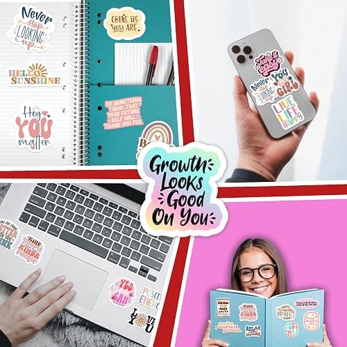 300PCS Motivational & Affirmation Stickers – for Vision Board, Positive Inspirational Decals for Water Bottles, Laptops, Planners, Journals, Scrapbooks & Teachers thumbnail 9