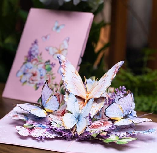 PALOX CRAFTS - Butterfly Garden 3D Pop-Up Greeting Card – Elegant Floral Pop-Up Card for Birthday, Mother’s Day, Wedding, Anniversary thumbnail 5