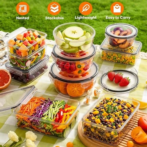 50 PCS Food Storage Containers with Lids (25 Containers & 25 Lids) - Reusable Plastic Food Containers for Kitchen Storage and Organization BPA-Free Leakproof Meal Prep Container with Labels & Pen thumbnail 7