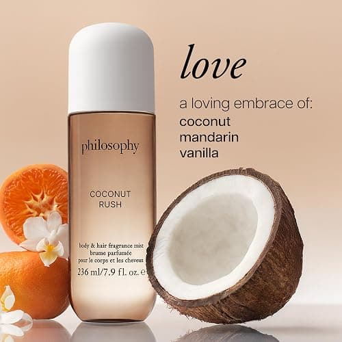 philosophy hair and body mists – long-lasting fragrance mists for women with skin-loving ingredients – hydrates & refreshes for 24 hours – vanilla, pistachio & coconut scent options thumbnail 3