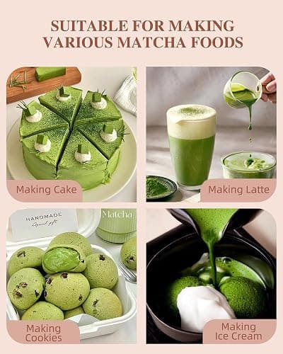 ZENS Matcha Whisk Set, Pink Ceramic Matcha Bowl with Embossed Sakura, 6pcs Matcha Tea Kit Includes Bamboo Whisk, (Chasen Holder) Scoop & Sifter, Tea Towel for Matcha Ceremony, Pink thumbnail 6