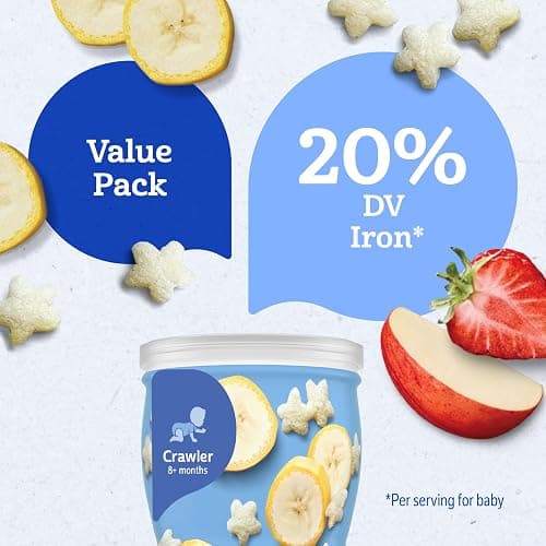 Gerber Baby Snacks Puffs Variety Pack, Banana & Strawberry Apple, 1.48 Ounce - 2 count of four packs, Package may vary, 1.48 Ounce (Pack of 8) thumbnail 6