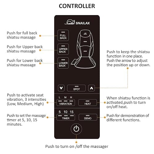 Snailax Shiatsu Back Massager with Heat Massage Chair Pad Kneading Back Massager for Pain Relief Deep Tissue Chair Massage Pad for Office Home, Gifts for Dad,Mom thumbnail 7