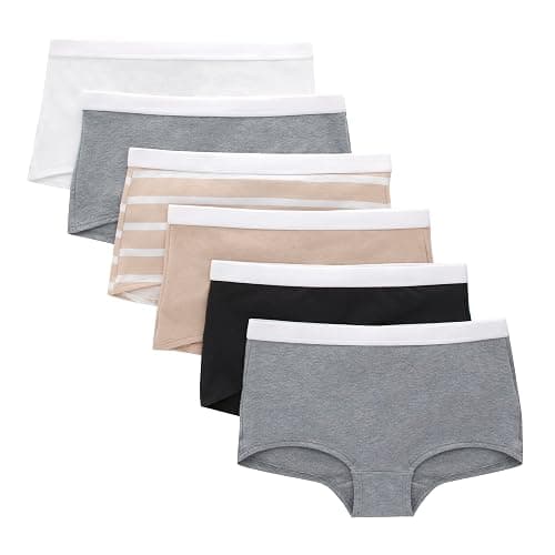 Hanes girls Originals Underwear, Stretch Cotton Boyshorts, Hipster, Bikini Panties, 6-pack - Image 1