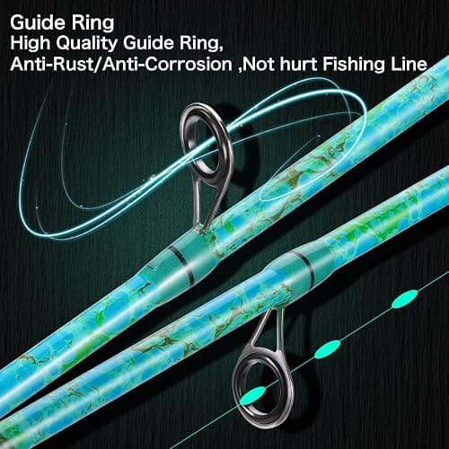Sougayilang Fishing Rod and Reel Combo, 2-Piece 5-Foot 6-Inch Graphite & Fiberglass Rod, Durable and Strong, Quickset Anti-Reverse Fishing Reel (1Pack/2Pack) thumbnail 5