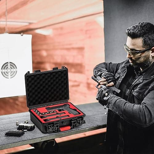 Kinghardcase Lockable Handgun Case for Glock, TSA Gun Case for G17/G19/G20/G21/G22/G23/G31/G32/G37/G38/G43/G45, Waterproof Gun Case with Foam, Pistol Case for Transport & Storage thumbnail 6