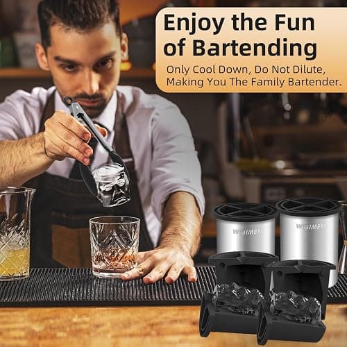 Clear Ice Cube Maker, 2" Stainless Steel Clear Ice Maker for Old Fashioned Whiskey lover, Bourbon, Whiskey, Cocktail Gifts for Men on Birthday or Holiday, Easy-Release Ice Ball Maker Mold thumbnail 4