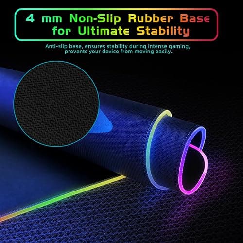 RGB Gaming Mouse Pad With 15W Wireless Charging, Extra Large LED Mousepad, 14 Light Modes, XXL Size, Ergonomic Computer Pad, Non-Slip Rubber Base for Laptop, Gifts for Gamer/Men thumbnail 4
