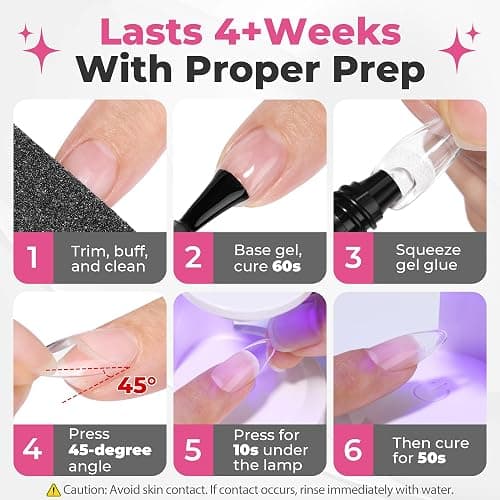 UNA GELLA 2Pcs x 25g Solid Nail Glue Gel, U V Gel Nail Glue for Nail Tips | LED Light Cured Strong Long-Lasting Hold, Easy to Buff & Soak Off, for Nails Extensions Not for Press-On Nails thumbnail 4
