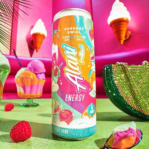 Alani Nu SHERBET SWIRL Sugar Free, Low Calorie Energy Drinks, 200mg Caffeine, Biotin B Vitamins, Zero Sugar, 10 Calories, 12 Fl Oz Cans, 12 Pack thumbnail 7