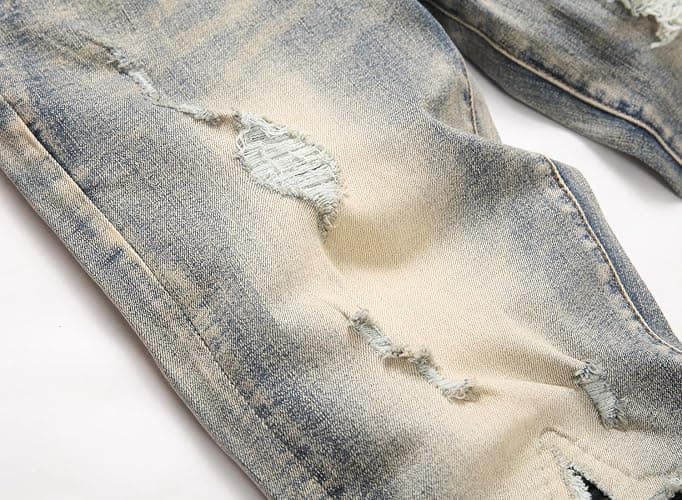 AITITIA Men's Ripped Regular Fit Stretch Jeans thumbnail 4