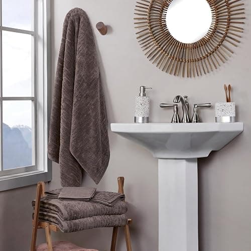 SKL Home CloudSoft 100% Cotton Luxury 6-Piece Towel Set, 600 GSM, Ultra Plush & Absorbent - 2 Bath Towels, 2 Hand Towels, 2 Washcloths, Mink Brown thumbnail 5