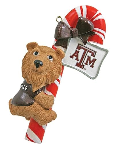 NCAA Texas A&M Aggies Mascot Candy Cane Ornament - Image 1