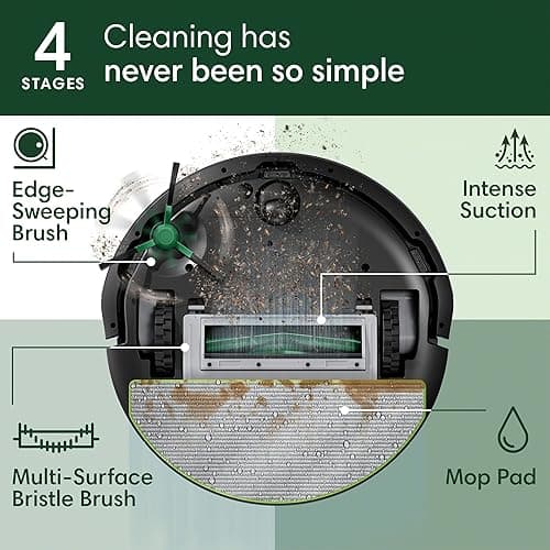 iRobot Roomba 105 Combo Robot Vacuum & Mop with AutoEmpty Dock - Self-Empties for 75 Days, Intense Power-Lifting Suction, LiDAR Navigation, Multiple Cleaning Modes, Avoids Mopping Carpet thumbnail 6