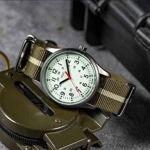 Infantry MDC Glow in The Dark Watches for Men, 12/24 Hour Military Time Watch Waterproof, Field Outdoor Sport Mens Wristwatch with Slip-Thru Nylon Band thumbnail 3