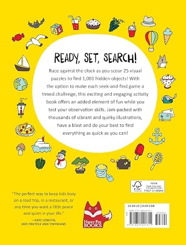 1001 Fun Things to Find: The Ultimate Seek-and-Find Activity Book: Time Yourself, Challenge Your Friends, Train Your Brain (Happy Fox Books) 25 Hidden Object Puzzles for Kids Age 6-10 thumbnail 2